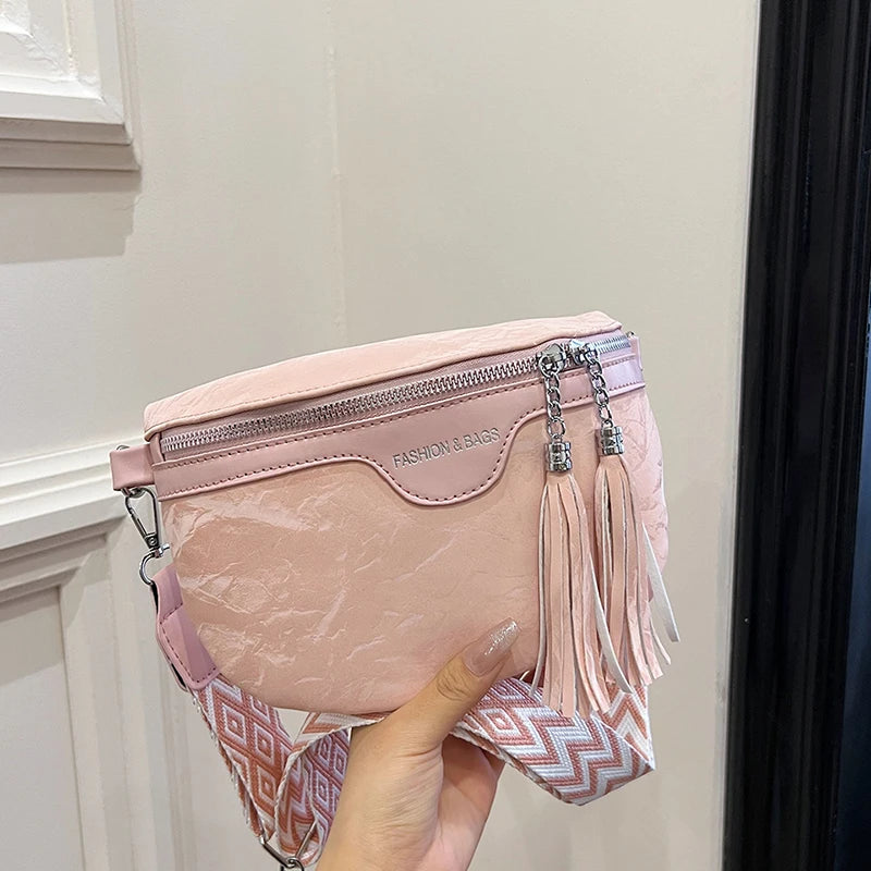 SAC BANANE FEMME DOUBLE FRANGE