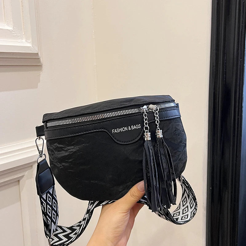 SAC BANANE FEMME DOUBLE FRANGE