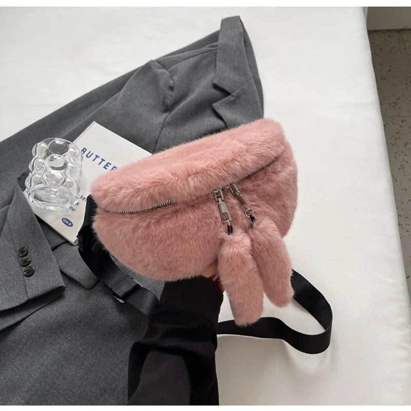 SAC BANANE FEMME FAUX LAPIN