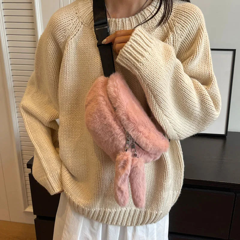 SAC BANANE FEMME FAUX LAPIN