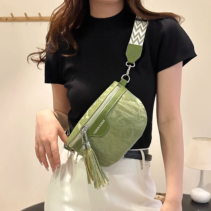 SAC BANANE FEMME DOUBLE FRANGE